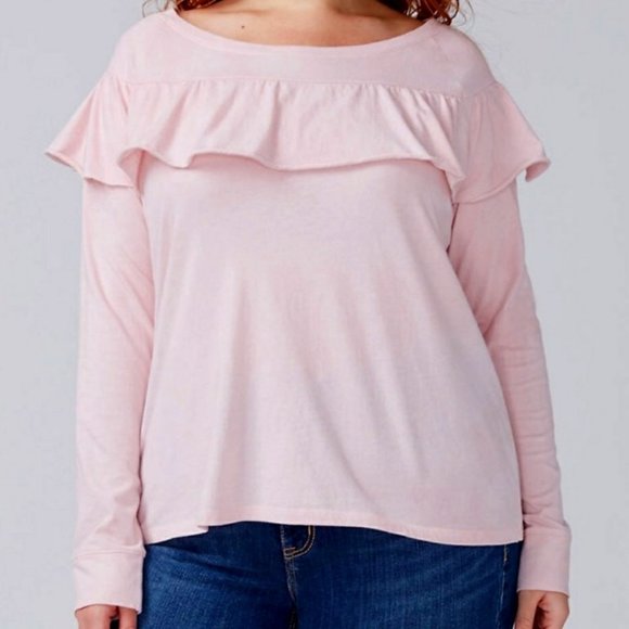 LANE BRYANT Long Sleeve Top-14/16W~Light Pink - Picture 1 of 1